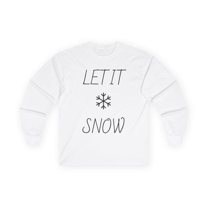 Let It Snow Long Sleeve Tee — Minimal Snowflake Holiday Shirt
