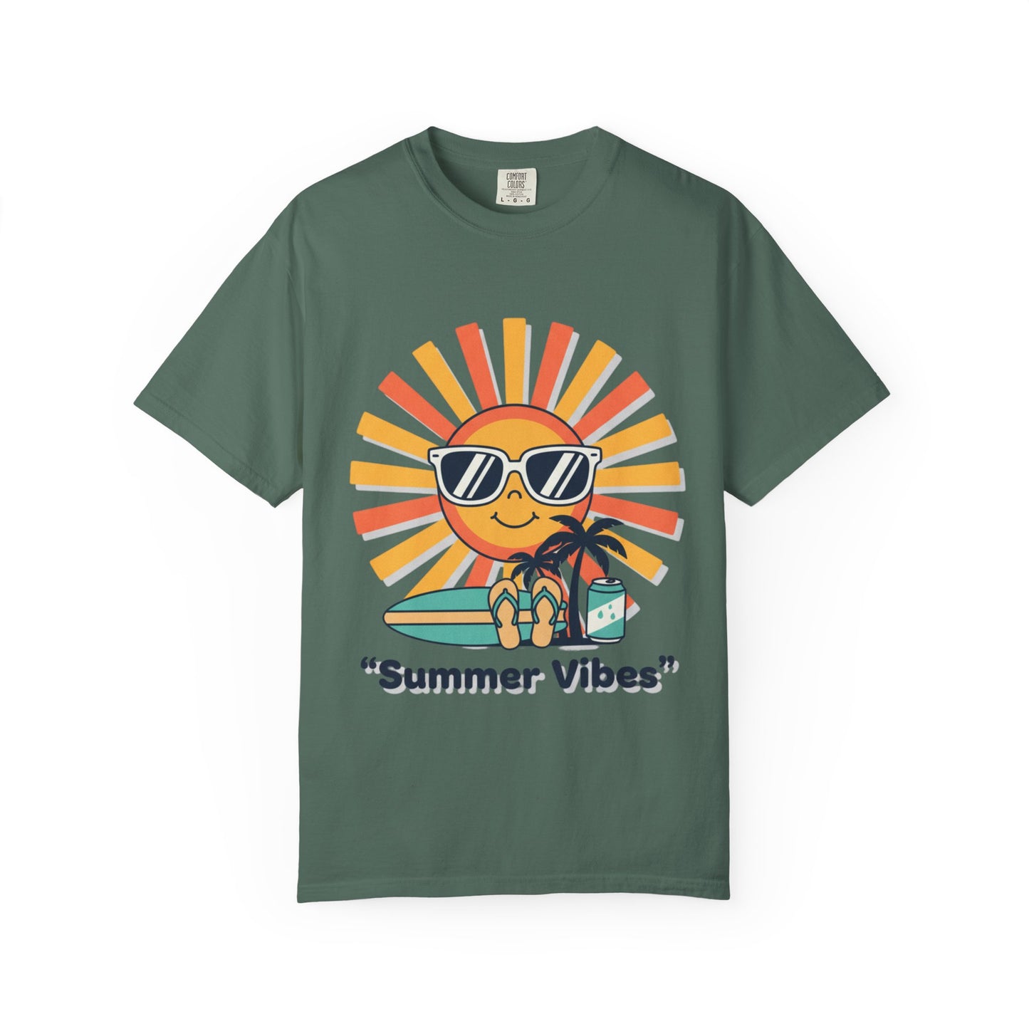 Summer Vibes T-Shirt — Retro Sun with Sunglasses Beach Graphic