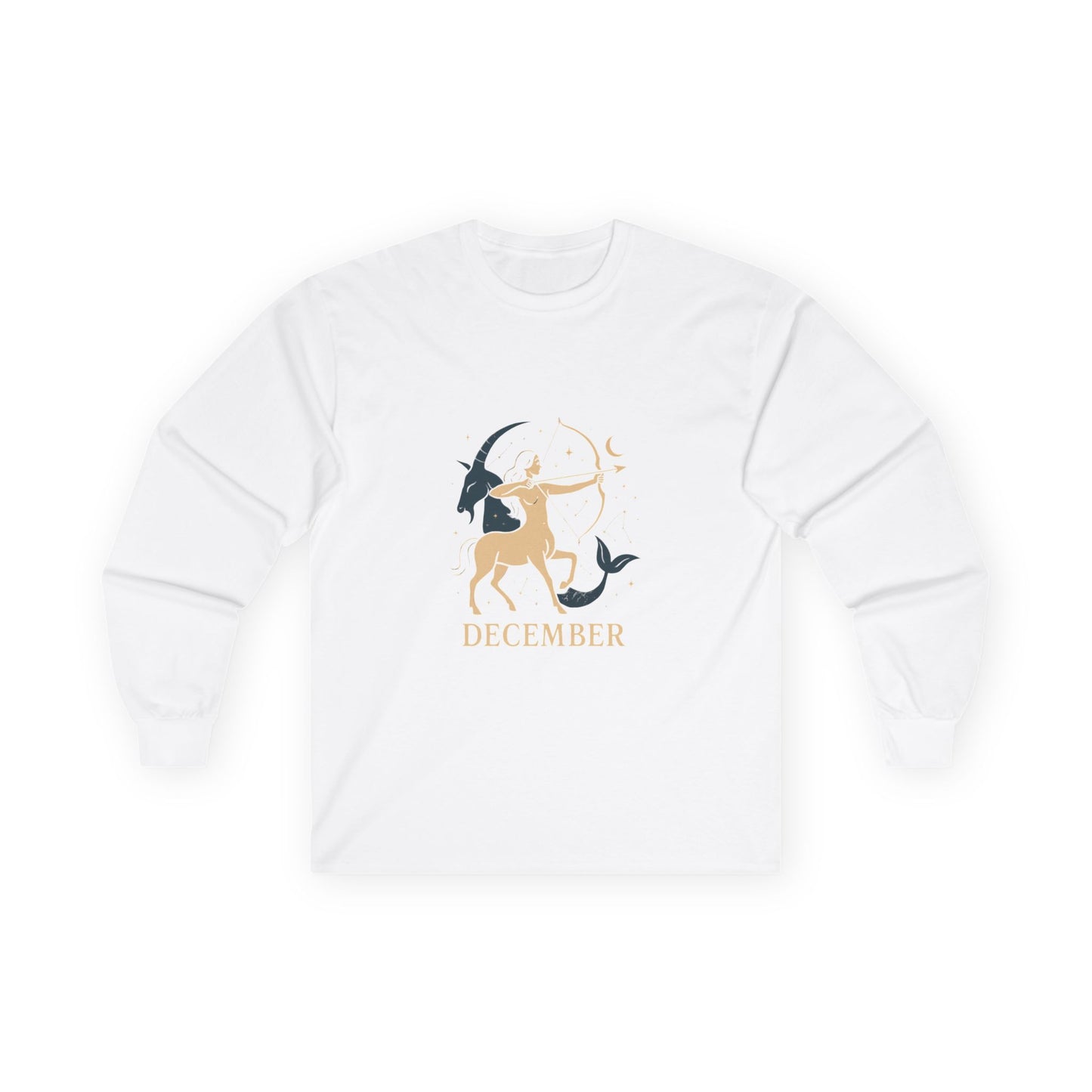 December Zodiac Long Sleeve Tee, Cozy Tee, Astrology Shirt, Gift for Him/Her, Holiday Apparel, December Birthday Gift