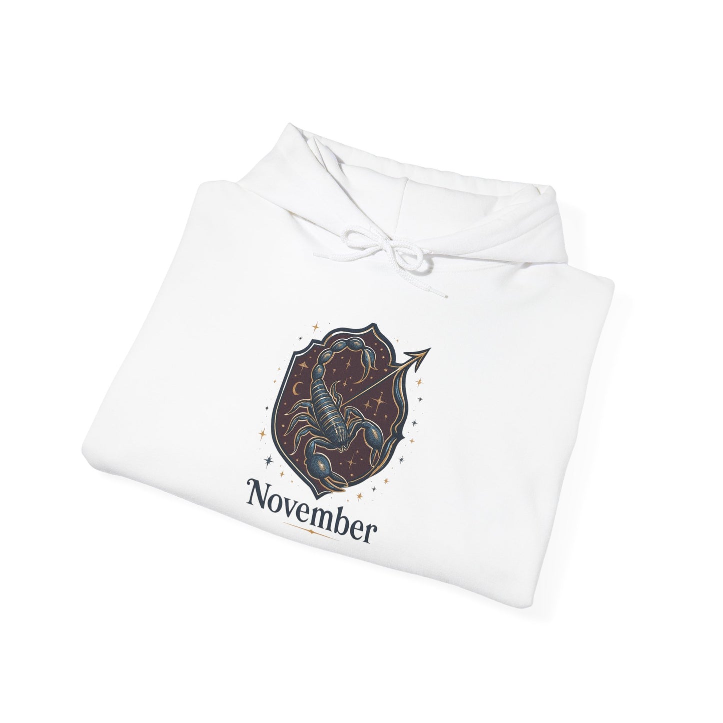 Cosmic November Hoodie - Unisex Heavy Blend Sweatshirt, Perfect for Fall, Warm Layer, Gift for Him or Her, Astrology Lovers