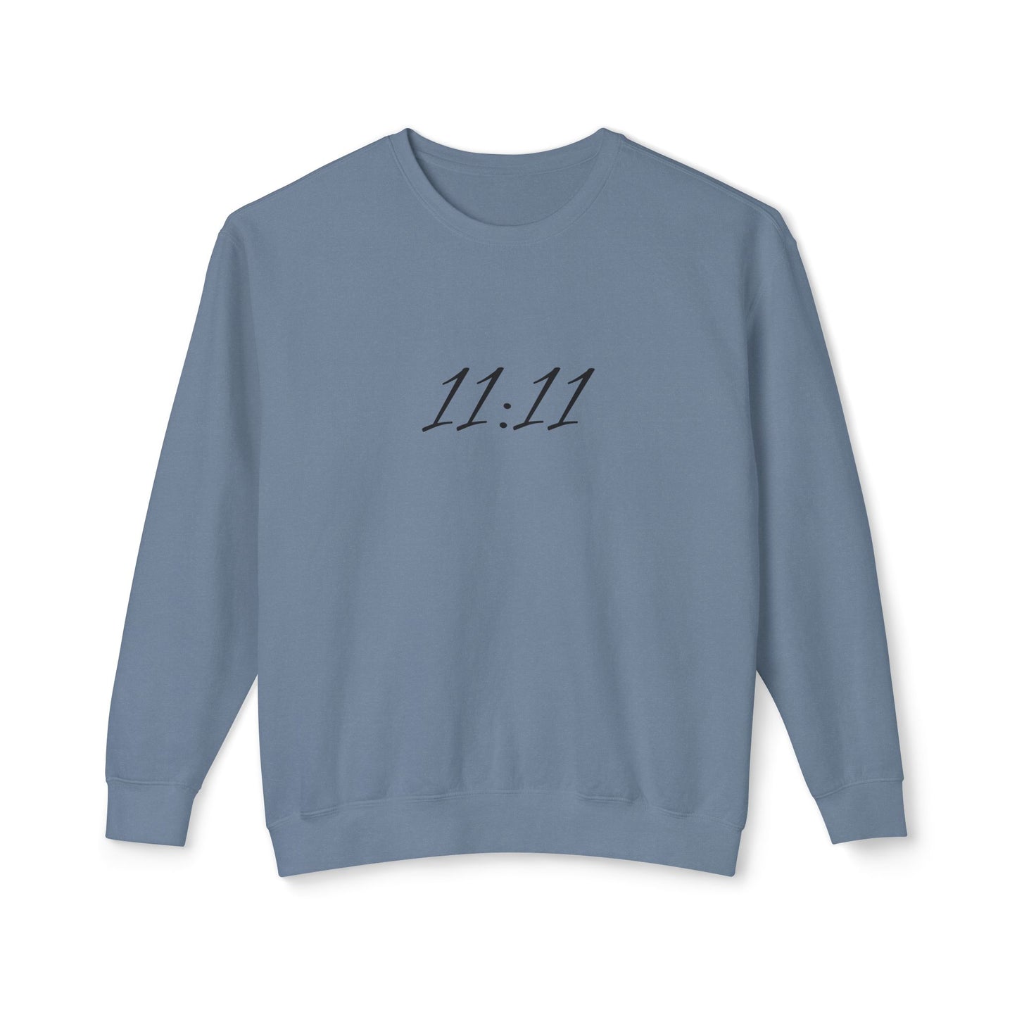 11:11 Crewneck Sweatshirt — Minimal White 'Blessed' Back Design