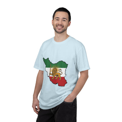 Iran Map T-Shirt with Lion and Sun Flag — Persian Heritage Tee