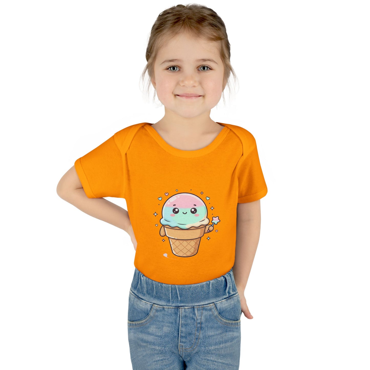 Cute Kawaii Ice Cream Cone Infant Bodysuit - Pastel Baby Onesie