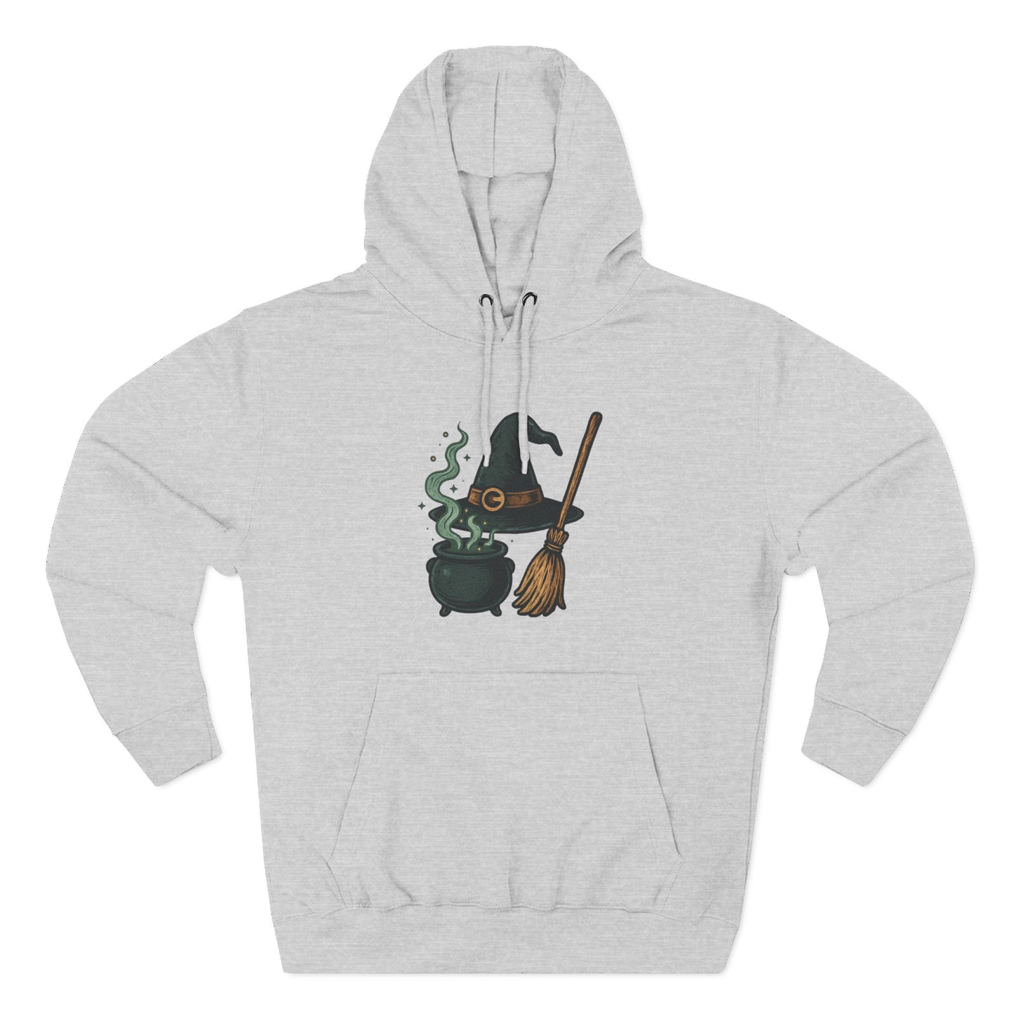 Witchy Fleece Hoodie, Cozy Halloween Sweater, Super Soft Witch Hat Design, Perfect for Fall Fashion, Unique Gift for Spooky Lovers