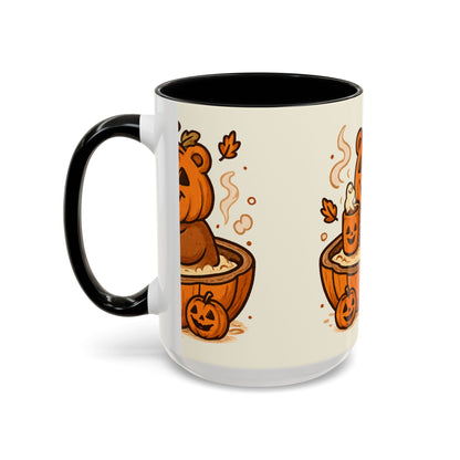Halloween Bear Coffee Mug, Cute Pumpkin Mug, Fall Decor Gift, Cozy Autumn Drinkware, Seasonal Sip, Holiday Mug