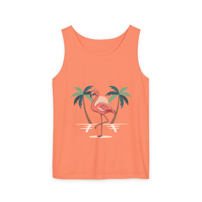 Flamingo Beach Tank Top — Tropical Palm Vacation Graphic Tank