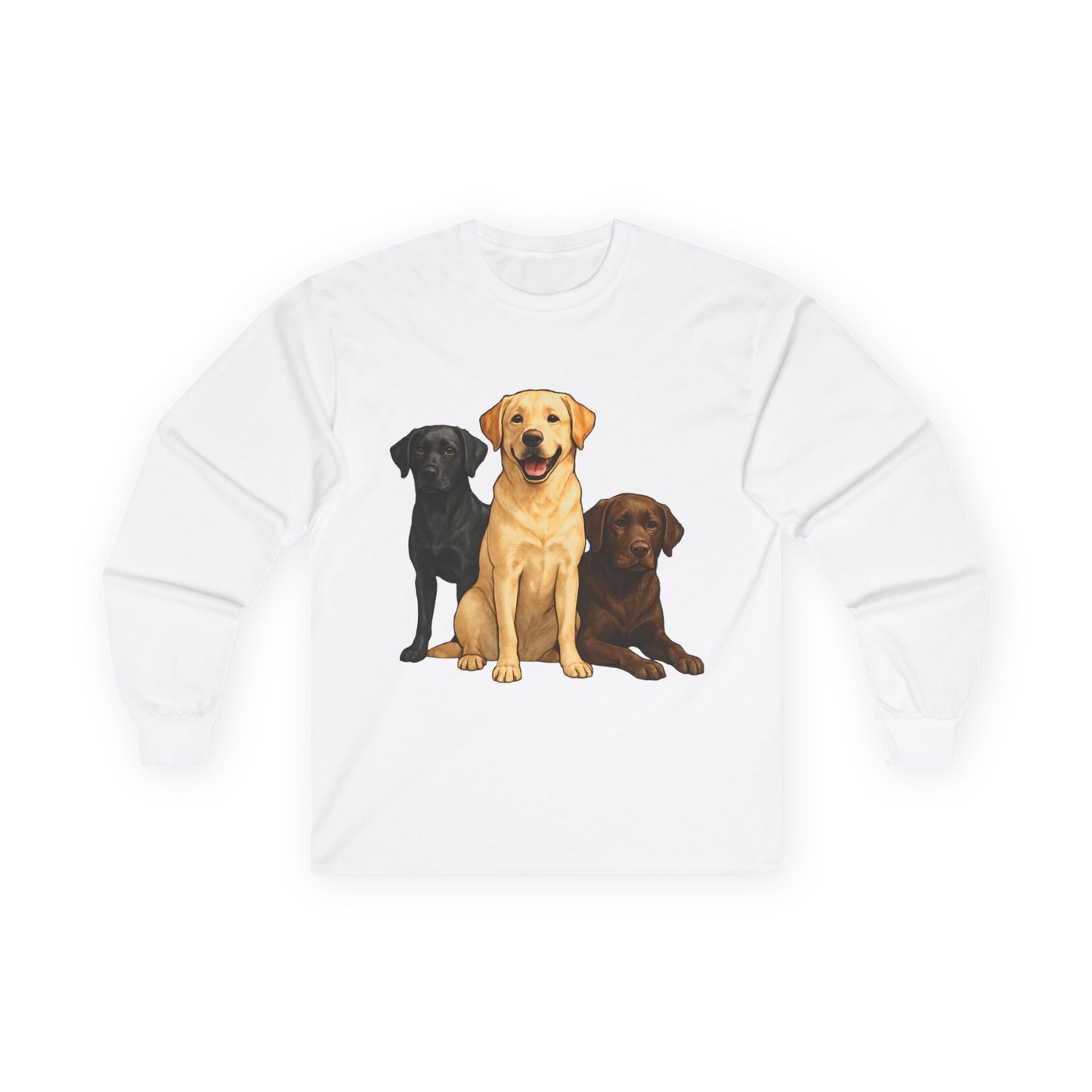 Dog Lover's Long Sleeve Tee with Labrador Design, Pet Owner Gifts, Animal Lover Apparel, Cute Dog Shirt, Perfect for Casual Wear