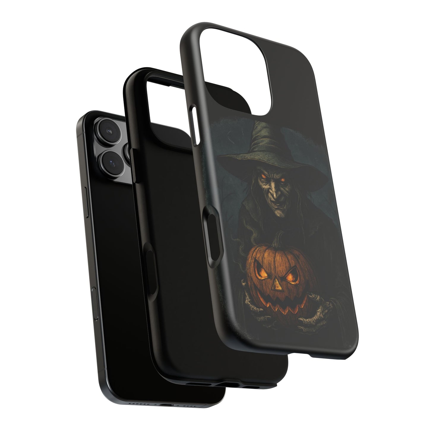 Halloween Phone Case, Tough Cases with Witch and Pumpkin Design, Spooky Gift for Witch Lovers, Fall Phone Accessory, Unique Halloween Decor