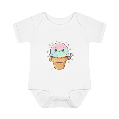Cute Kawaii Ice Cream Cone Infant Bodysuit - Pastel Baby Onesie