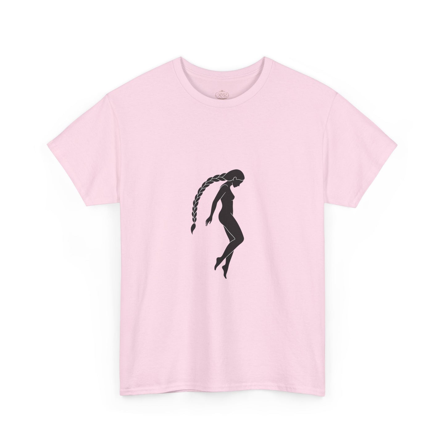 Silhouette Braid Tee — Minimalist Woman Profile T-Shirt