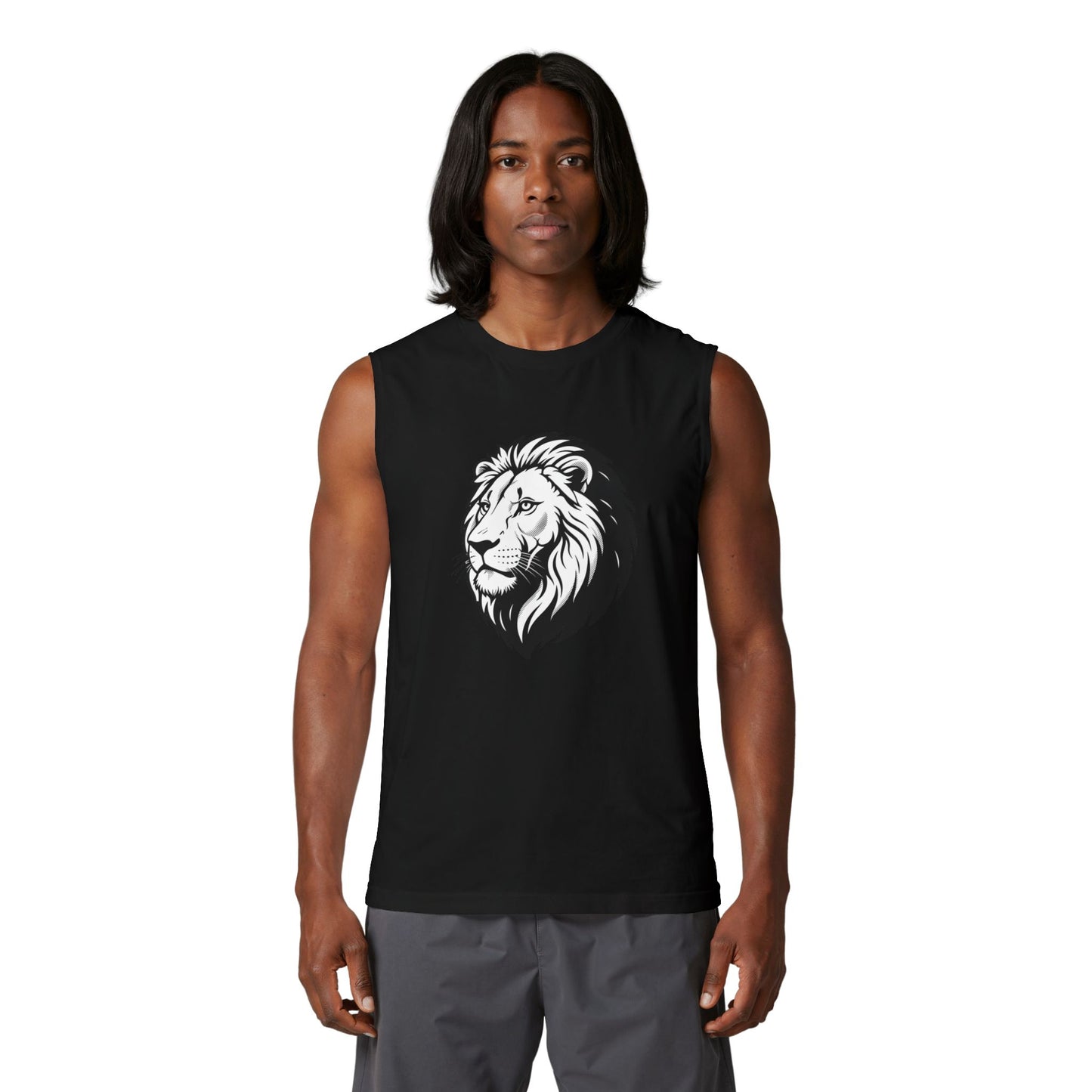 Lion Head Muscle Tank — Majestic Graphic Sleeveless Shirt