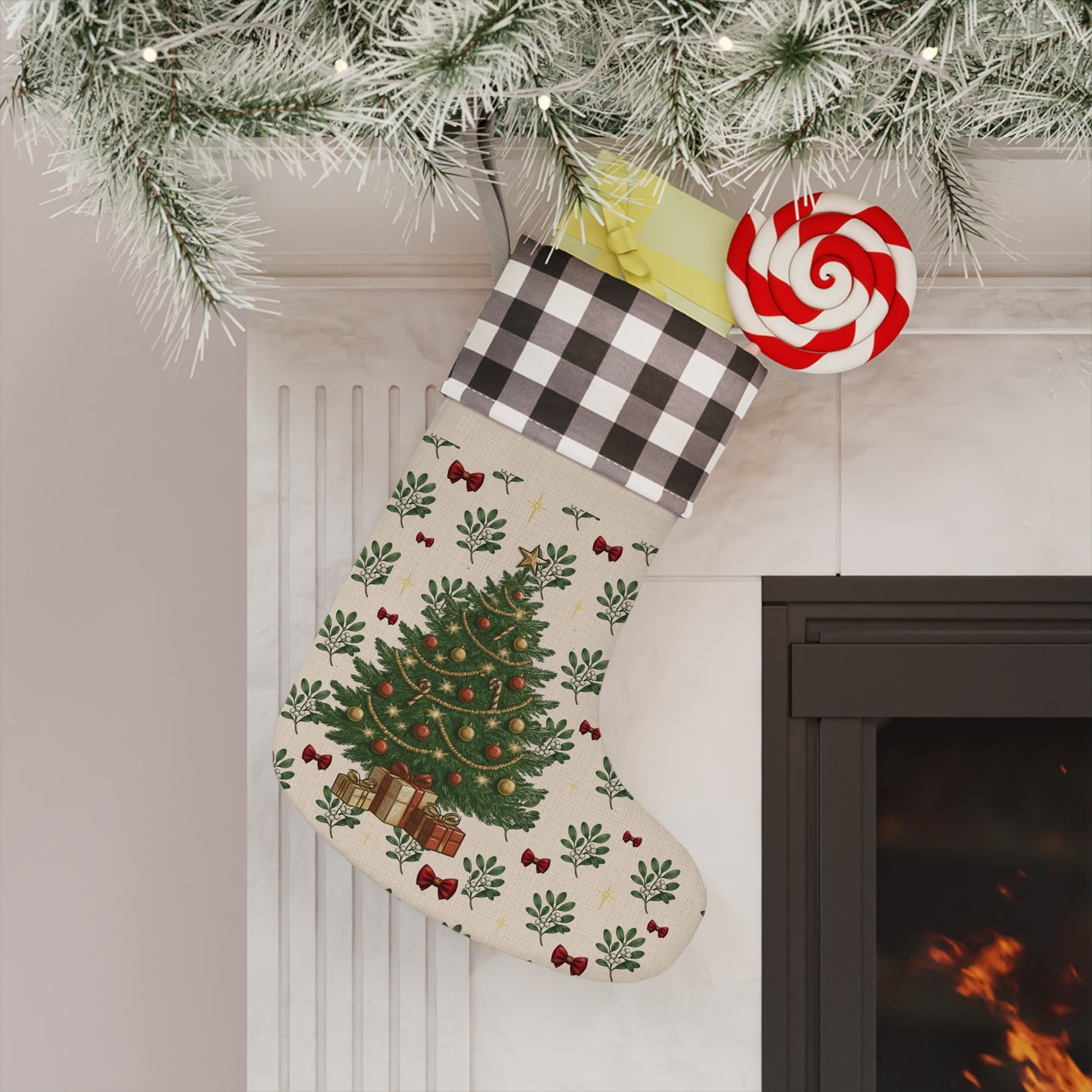 Festive Christmas Stocking, Holiday Decor, Personalized Gift, Winter Celebration, Stocking Stuffers, Cozy Home Decoration