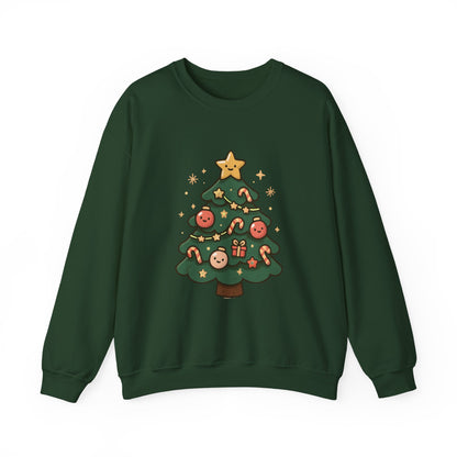 Cozy Christmas Sweatshirt, Holiday Gift, Unisex Crewneck, Winter Apparel, Festive Clothing, Christmas Tree Design