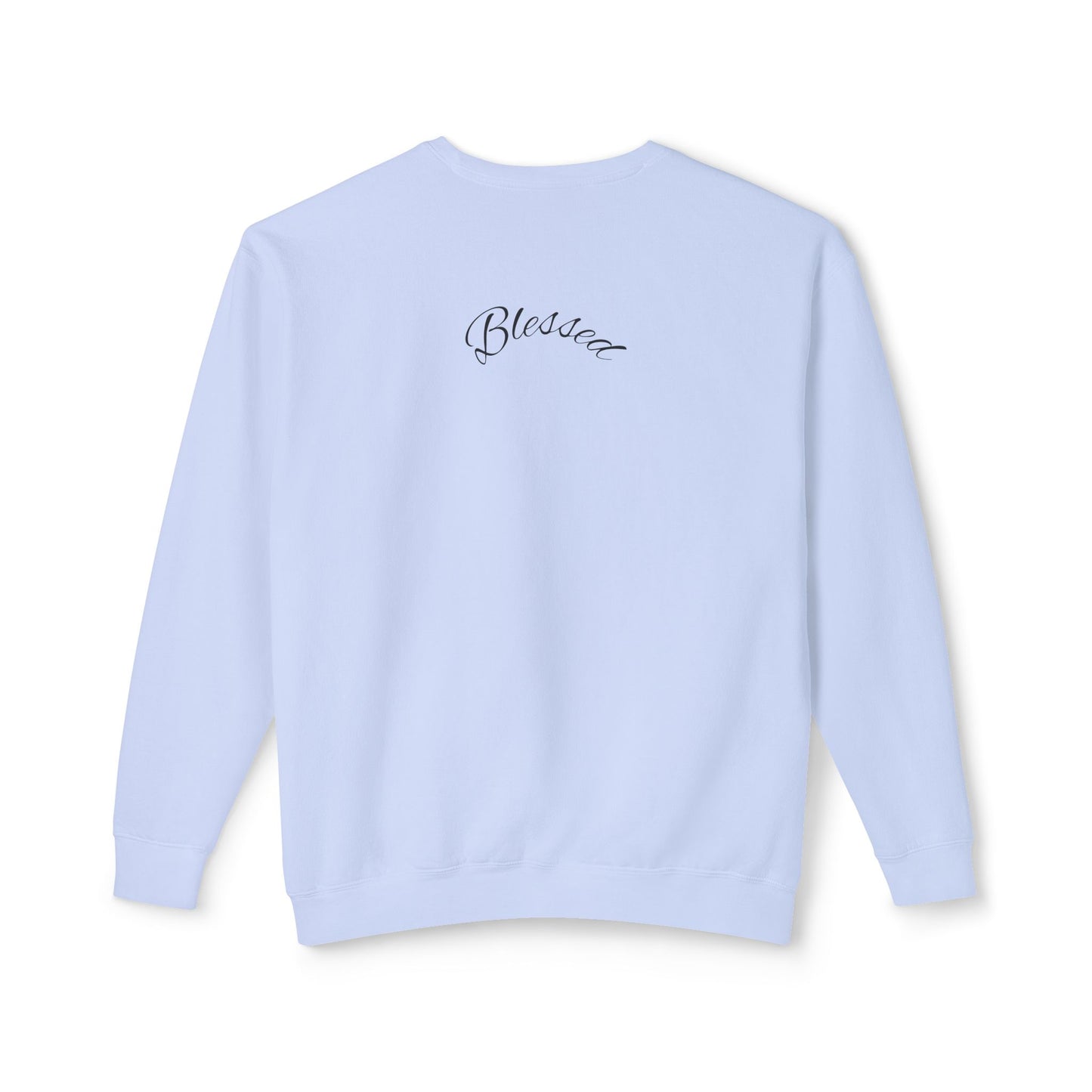 11:11 Crewneck Sweatshirt — Minimal White 'Blessed' Back Design