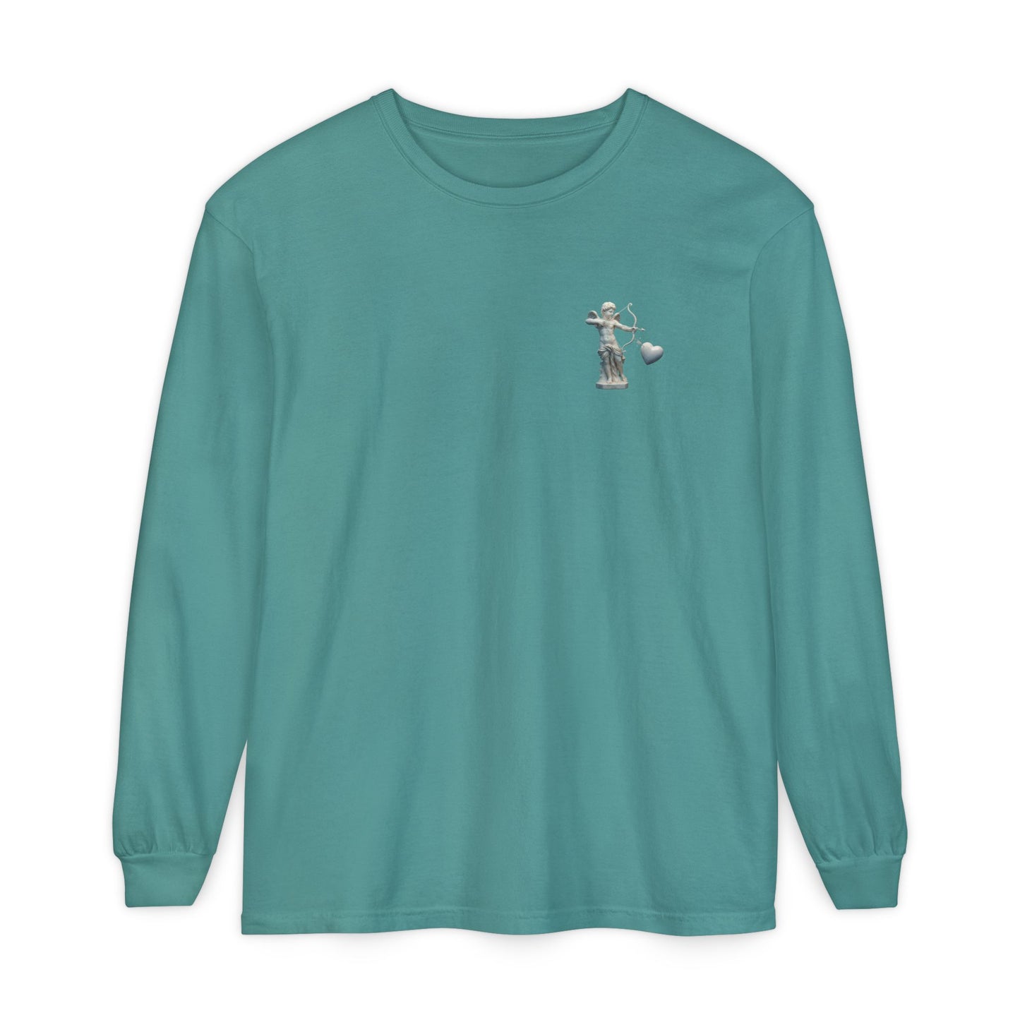 Cupid Cherub Long Sleeve Tee — Vintage Cupid Heart Graphic
