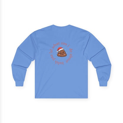 Christmas Coffee Long Sleeve Tee — “Shitter Is Full for Christmas” Funny Holiday Shirt