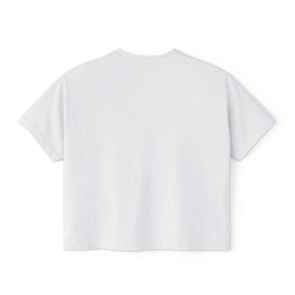 Easter Chick Boxy Tee — Cute Hatching Chick Graphic Women's Crop T-Shirt