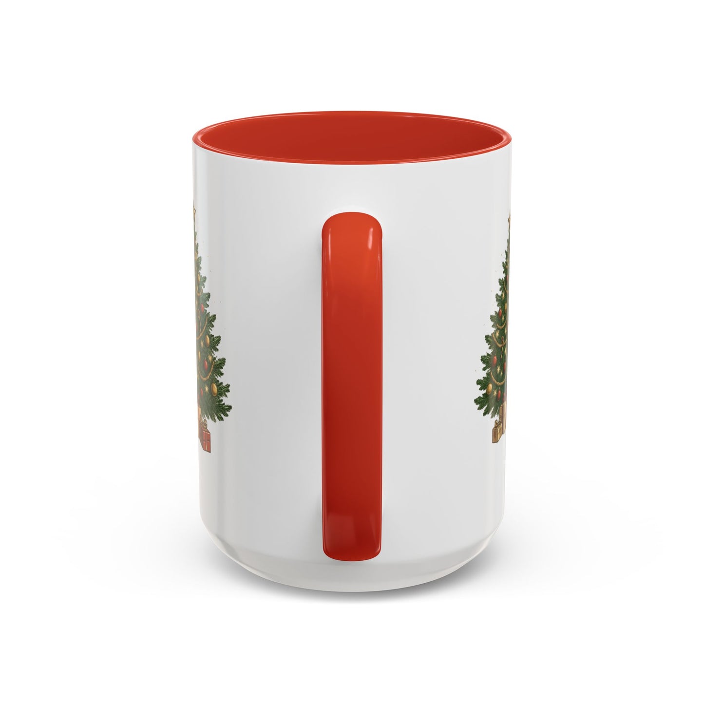 Christmas Rocking Horse Coffee Mug — Festive Tree & Candy Cane Holiday Mug (11/15oz)