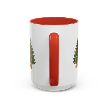 Christmas Rocking Horse Coffee Mug — Festive Tree & Candy Cane Holiday Mug (11/15oz)