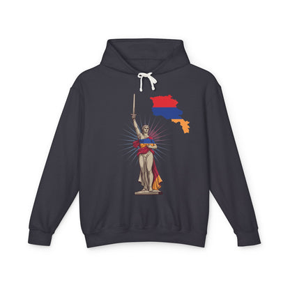 Armenia Pride Hoodie — Lady Justice Draped in Armenian Flag with Map