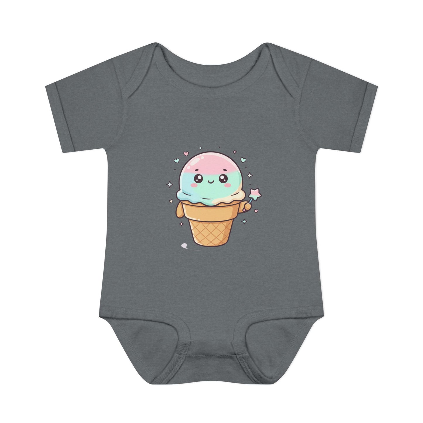 Cute Kawaii Ice Cream Cone Infant Bodysuit - Pastel Baby Onesie