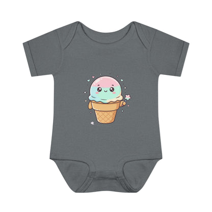 Cute Kawaii Ice Cream Cone Infant Bodysuit - Pastel Baby Onesie