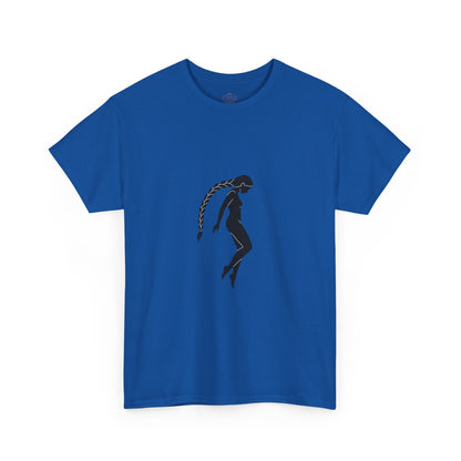 Silhouette Braid Tee — Minimalist Woman Profile T-Shirt