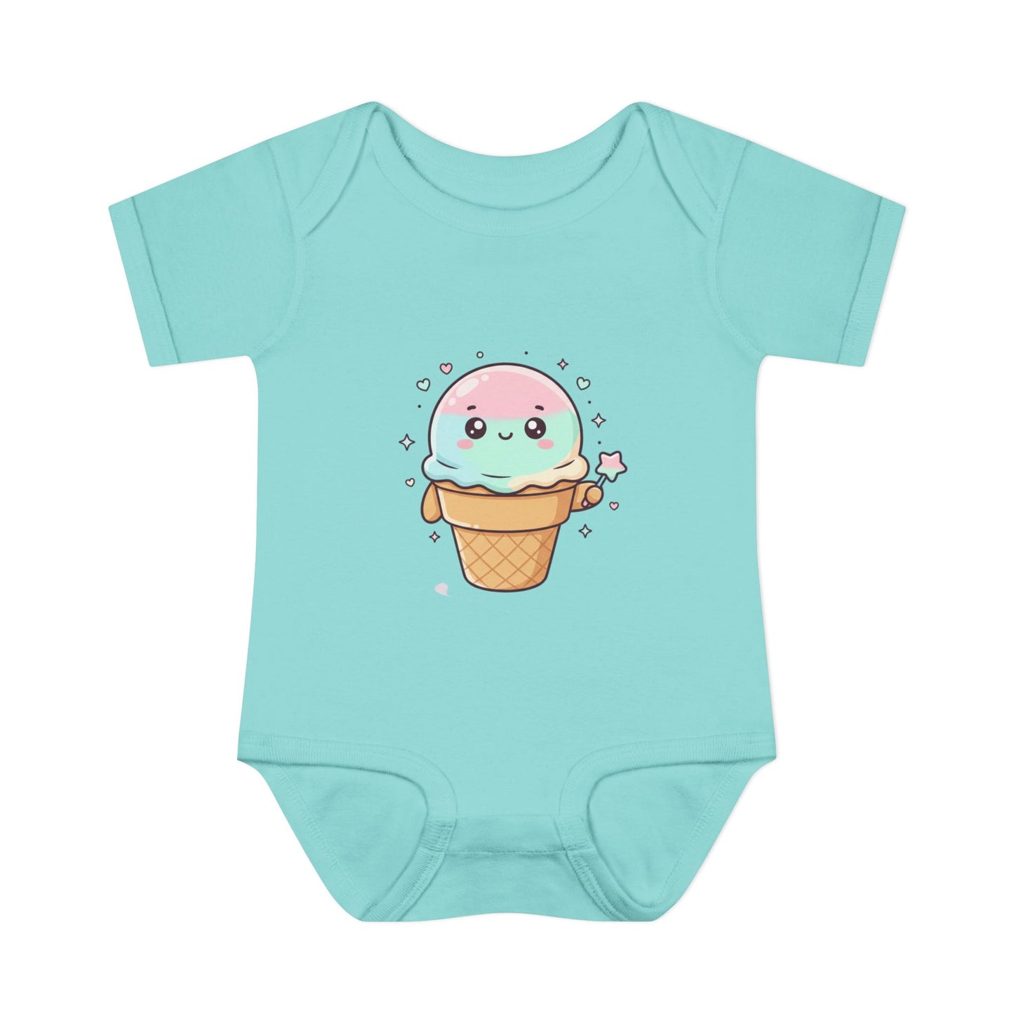 Cute Kawaii Ice Cream Cone Infant Bodysuit - Pastel Baby Onesie