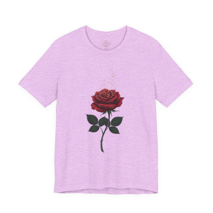 Red Rose Graphic Tee - Vintage Single Bloom T-Shirt