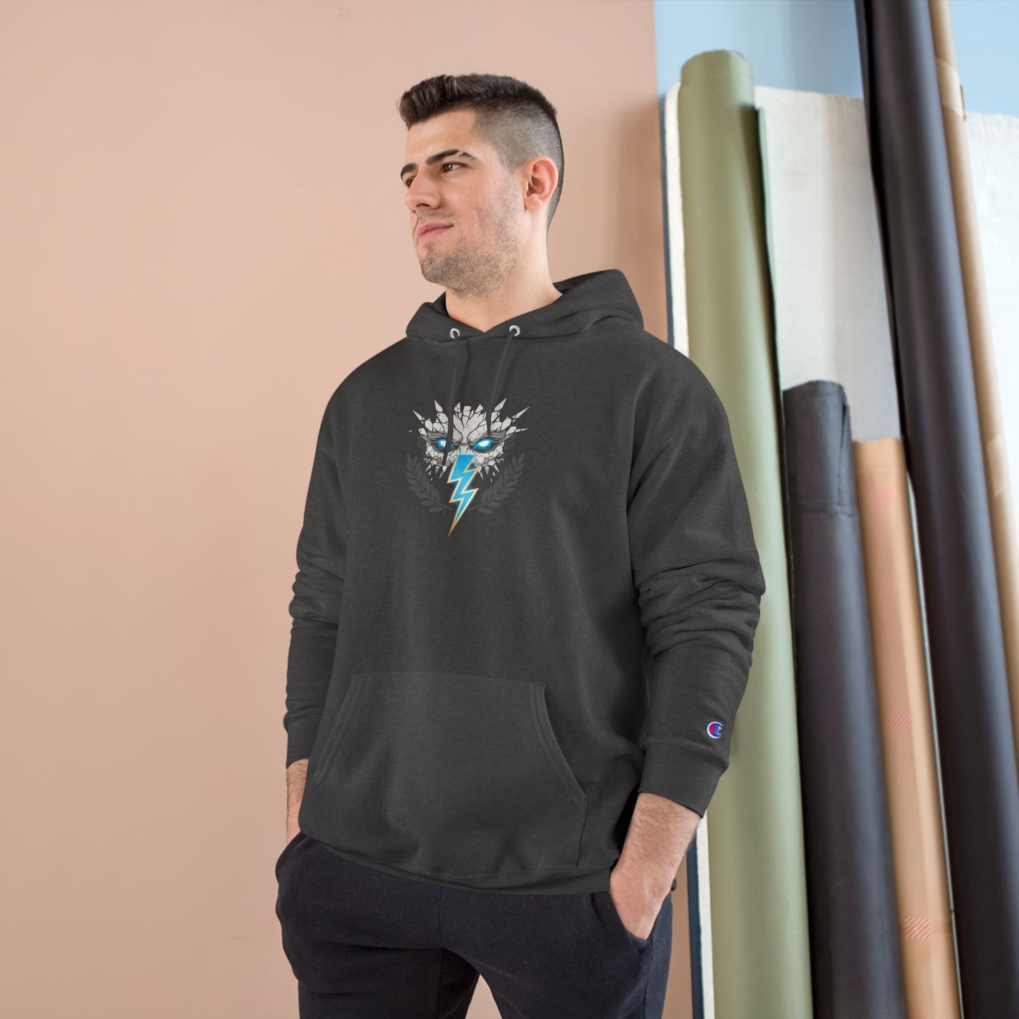 Champion Hoodie — Lightning Crest Athletic Logo Pullover