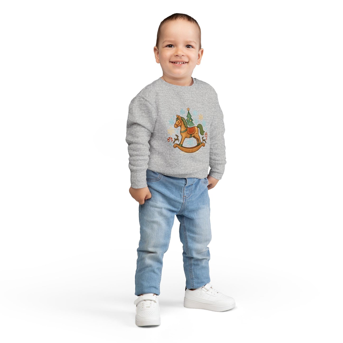 Toddler Sweatshirt — Vintage Rocking Horse Christmas Crewneck