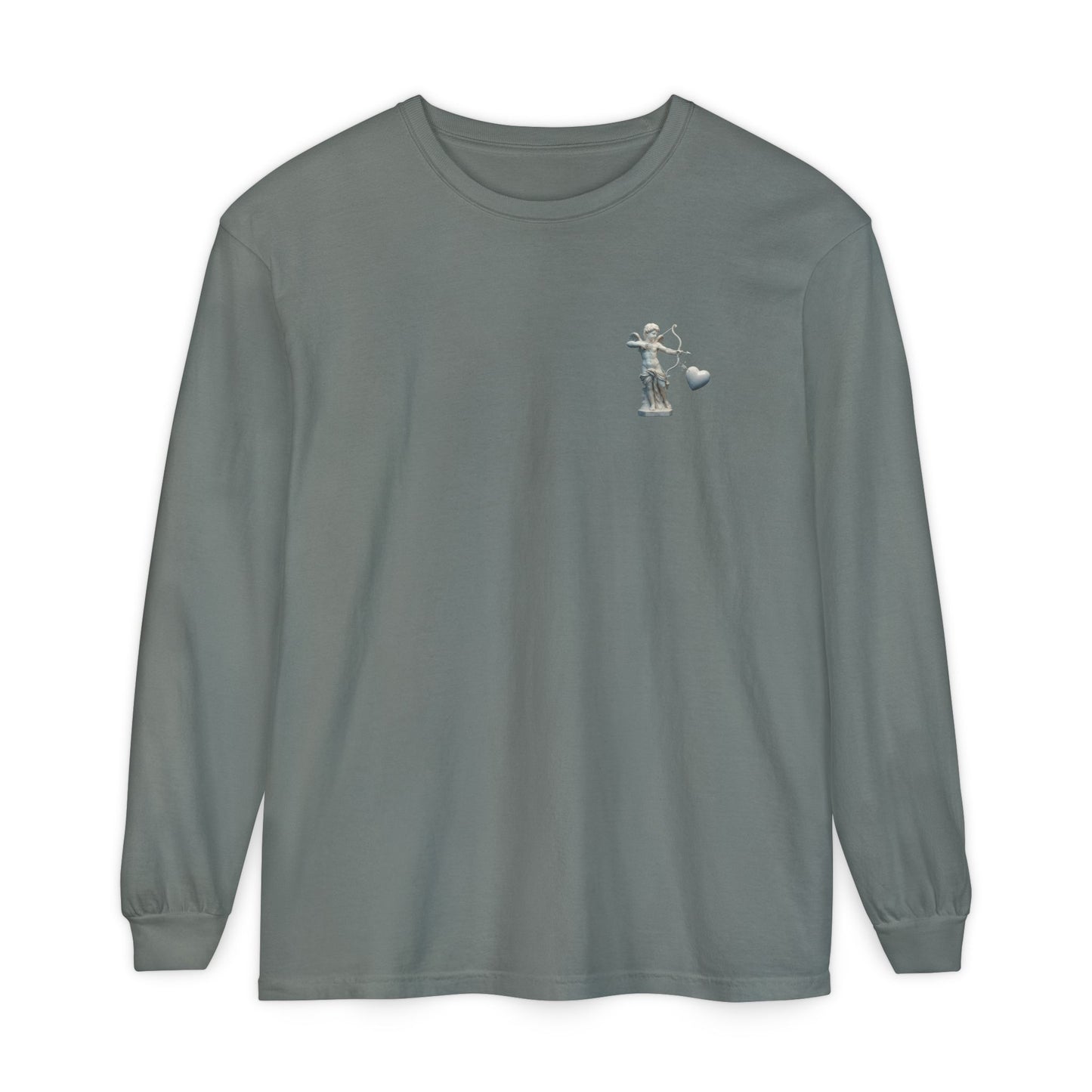 Cupid Cherub Long Sleeve Tee — Vintage Cupid Heart Graphic