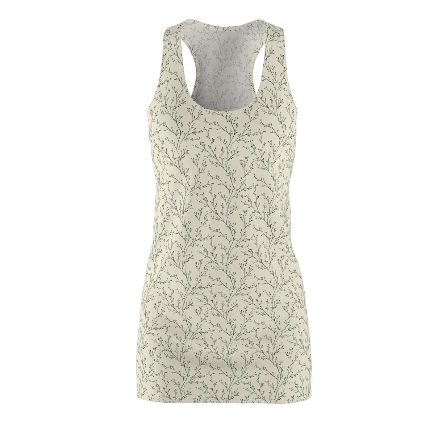 Floral Vine Racerback Dress — Soft Sage All-Over Print