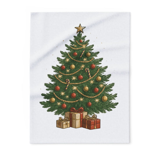 Cozy Christmas Fleece Blanket, Holiday Throw, Festive Decor, Winter Gift, Snuggly Tree Blanket, Christmas Cheer