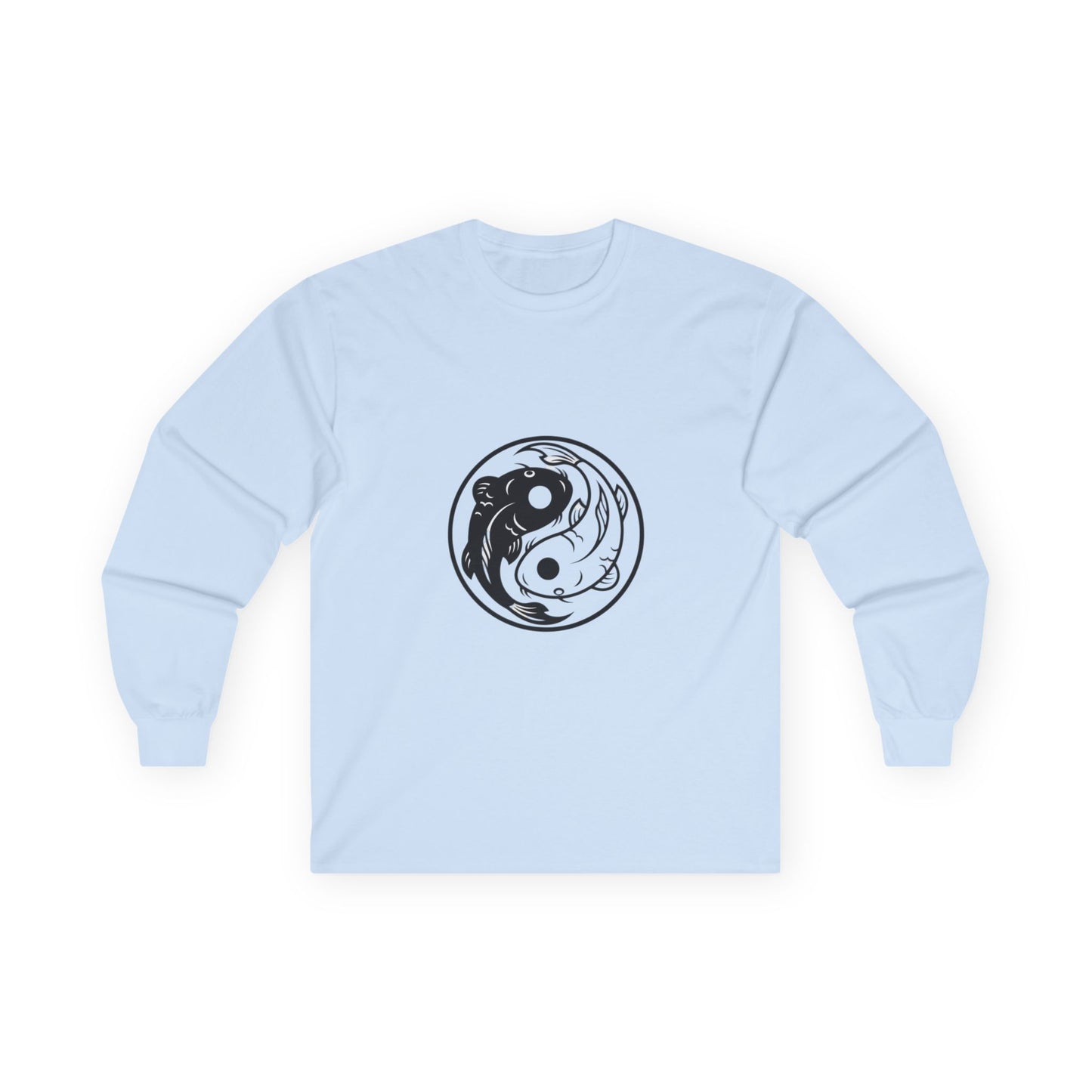 Yin Yang Koi Fish Long Sleeve Tee — Zen Balance Graphic Shirt