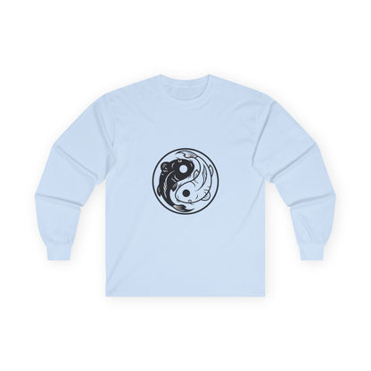 Yin Yang Koi Fish Long Sleeve Tee — Zen Balance Graphic Shirt