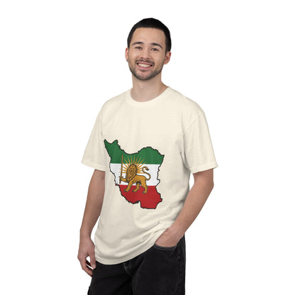 Iran Map T-Shirt with Lion and Sun Flag — Persian Heritage Tee