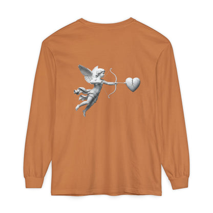 Cupid Cherub Long Sleeve Tee — Vintage Cupid Heart Graphic