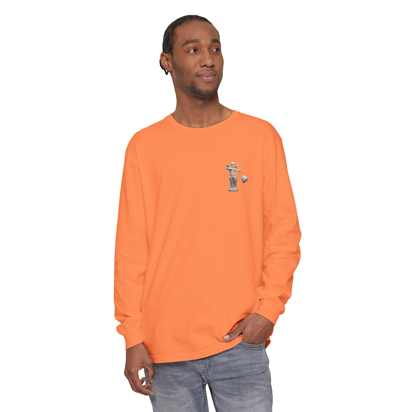 Cupid Cherub Long Sleeve Tee — Vintage Cupid Heart Graphic