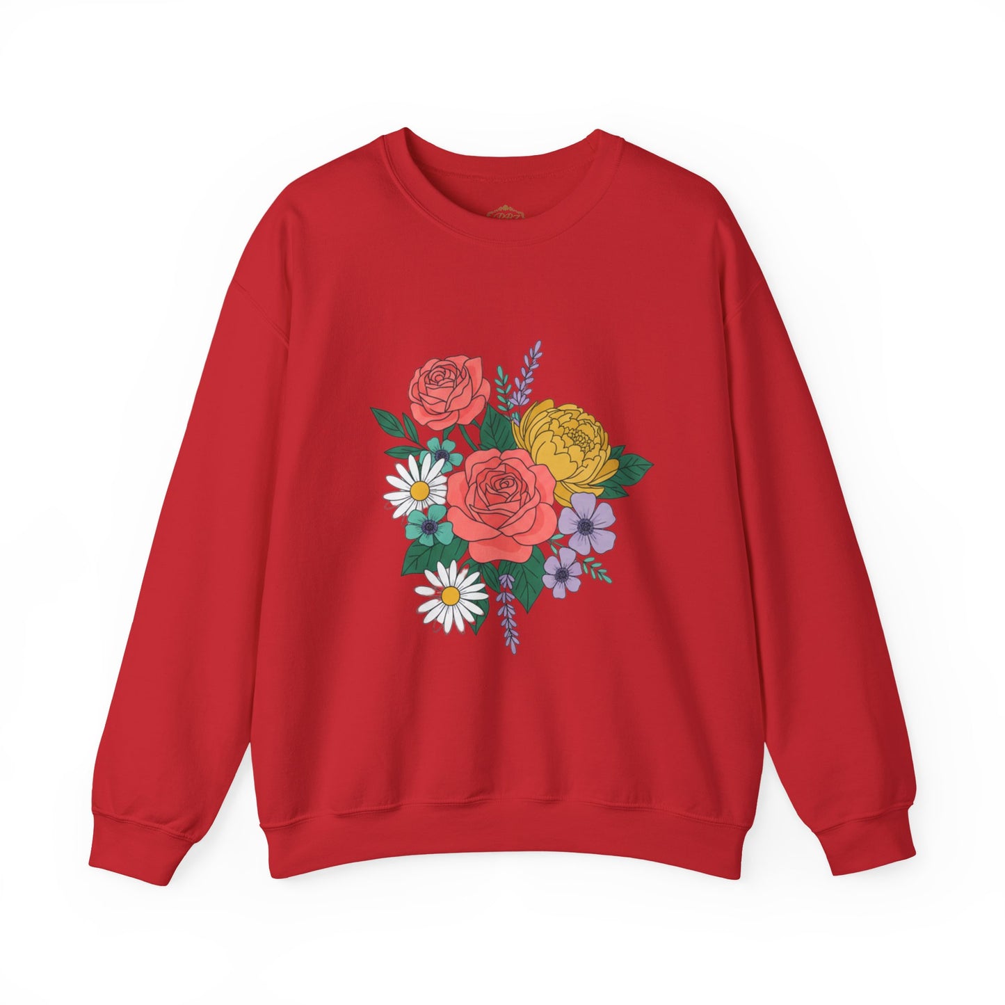 Floral Bouquet Crewneck Sweatshirt — Rose & Daisy Garden Graphic