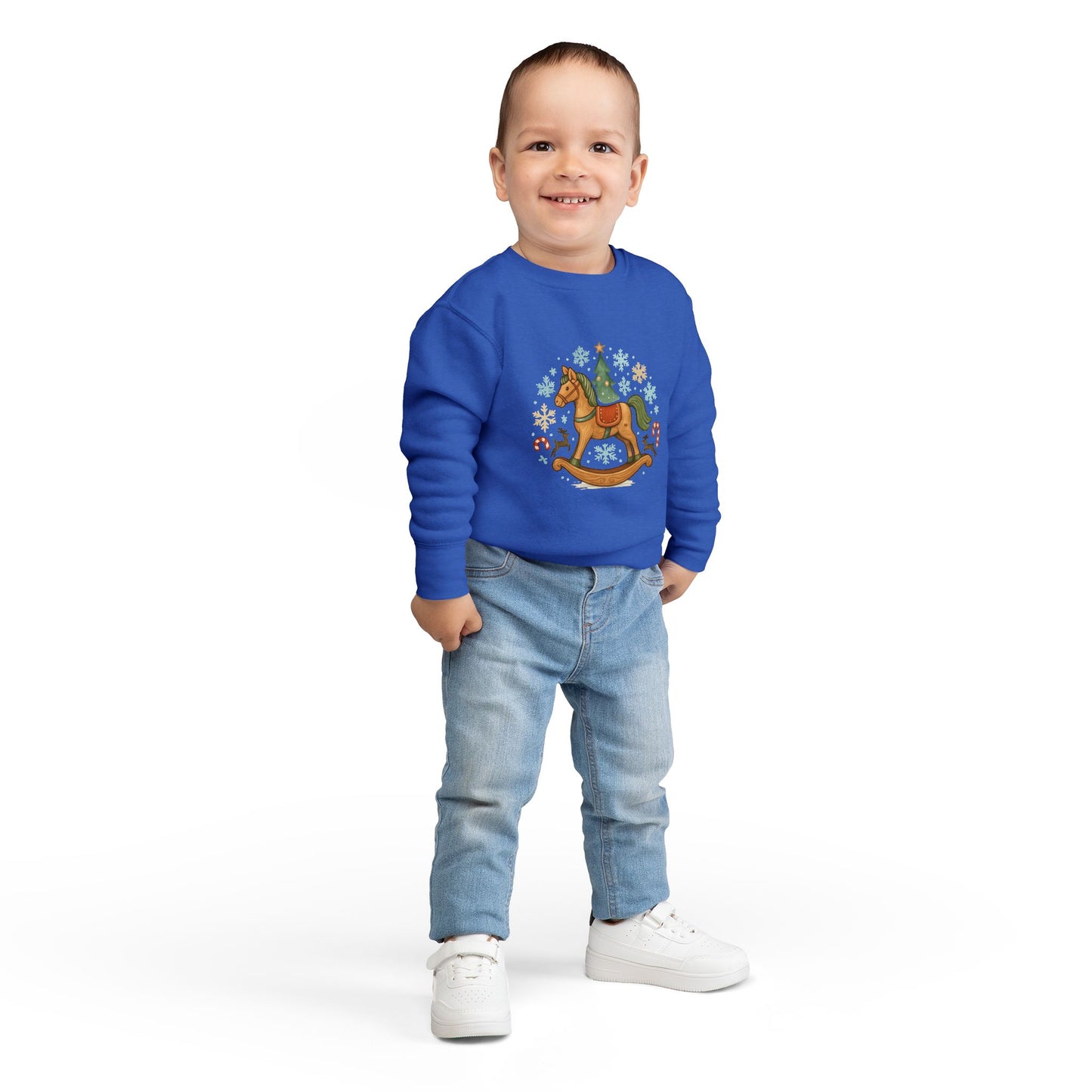 Toddler Sweatshirt — Vintage Rocking Horse Christmas Crewneck
