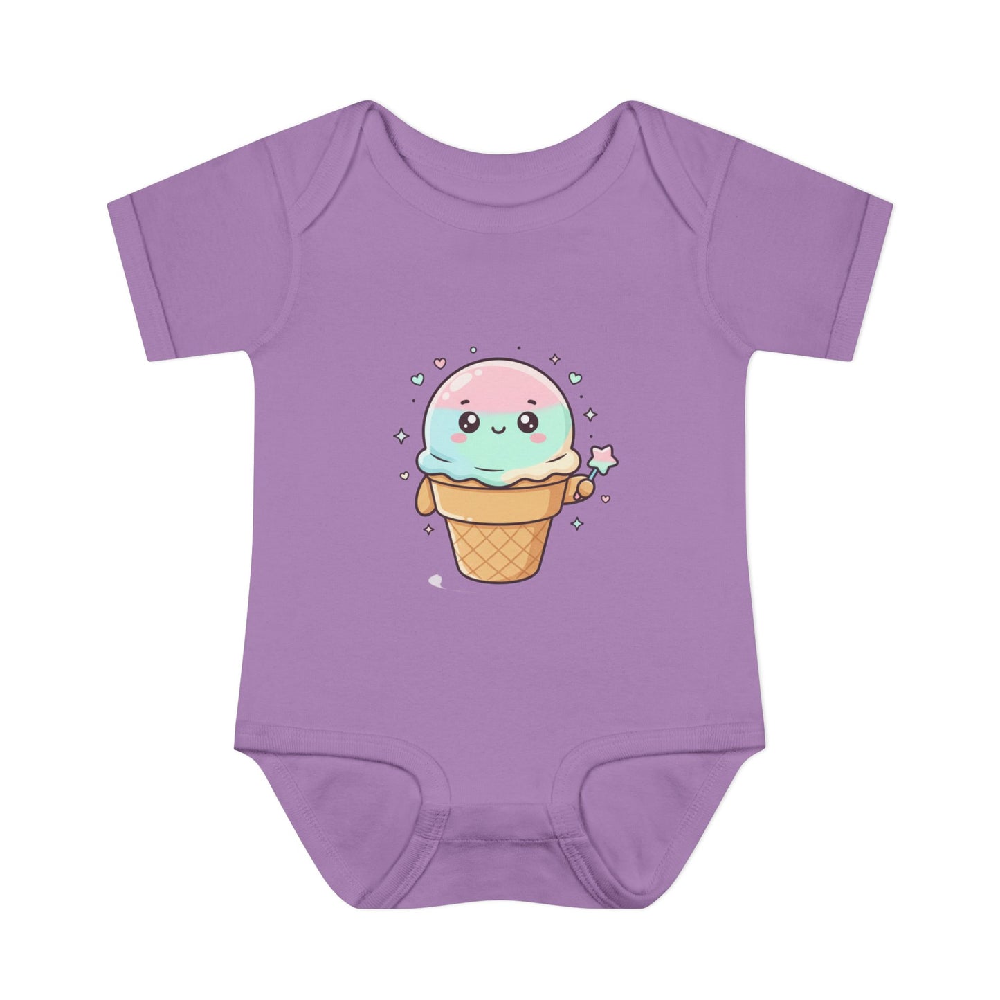 Cute Kawaii Ice Cream Cone Infant Bodysuit - Pastel Baby Onesie