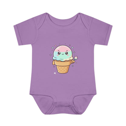 Cute Kawaii Ice Cream Cone Infant Bodysuit - Pastel Baby Onesie