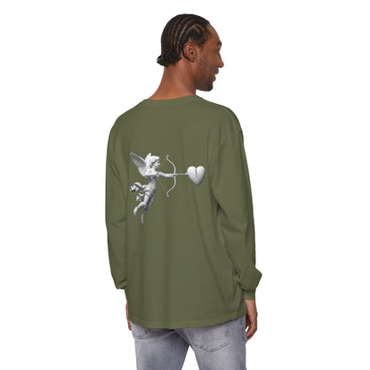 Cupid Cherub Long Sleeve Tee — Vintage Cupid Heart Graphic