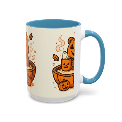 Halloween Bear Coffee Mug, Cute Pumpkin Mug, Fall Decor Gift, Cozy Autumn Drinkware, Seasonal Sip, Holiday Mug