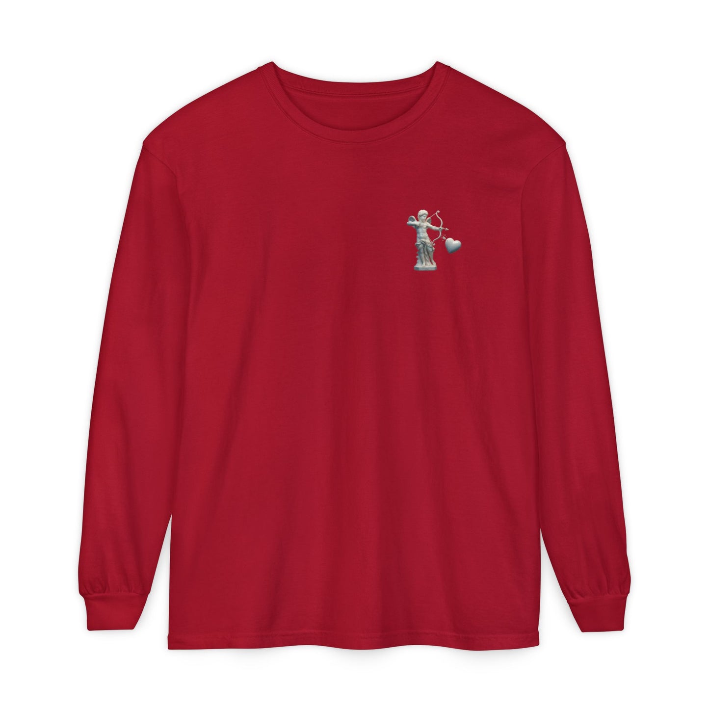 Cupid Cherub Long Sleeve Tee — Vintage Cupid Heart Graphic