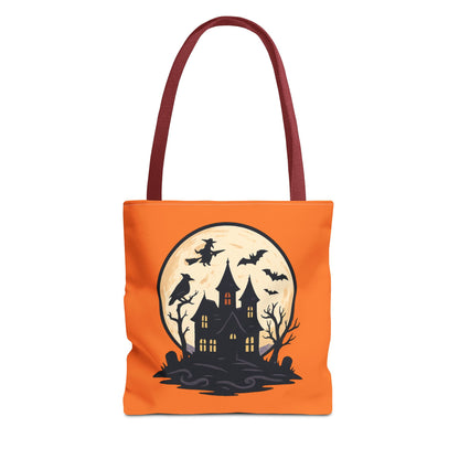 Halloween Themed Tote Bag, Pumpkin Design Bag, Spooky Tote, Trick or Treat Bag, Festive Shopping Tote, Fall Accessory