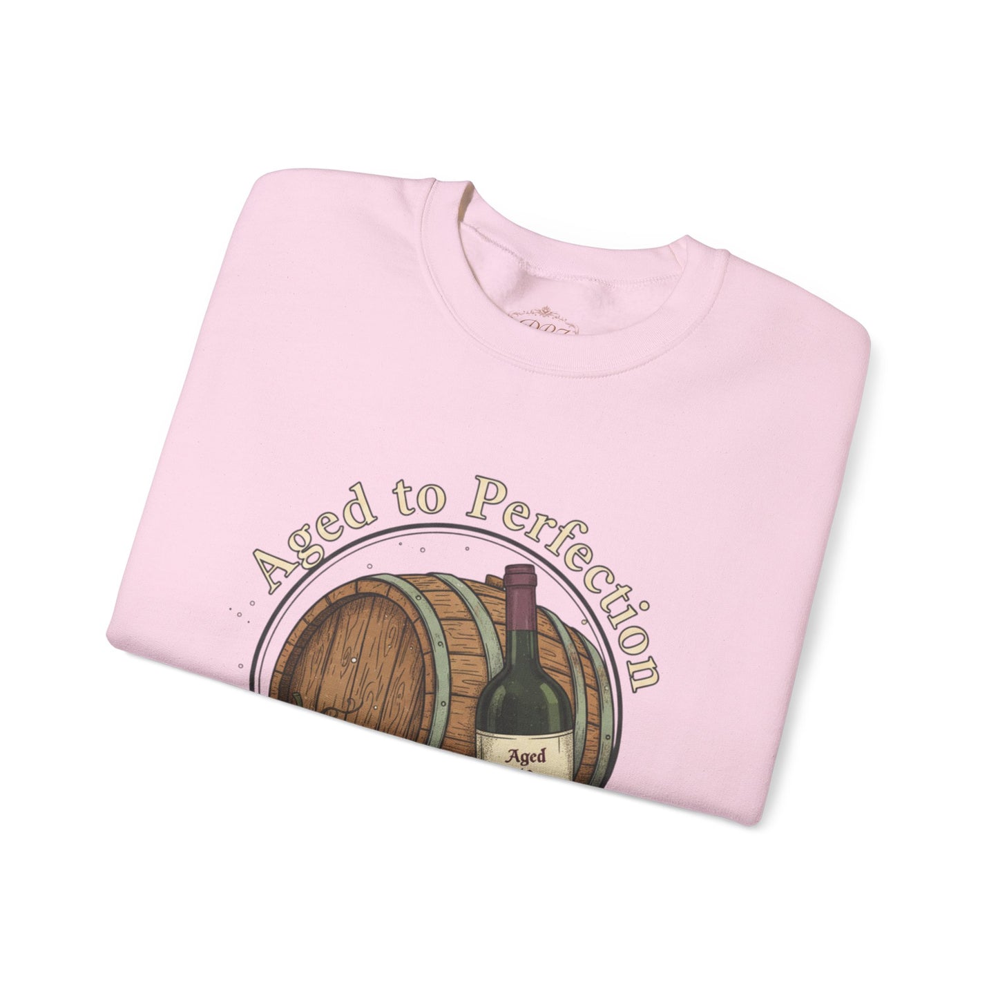 Wine Barrel 'Aged to Perfection' Sweatshirt — "Birthday Vibes Only" Crewneck