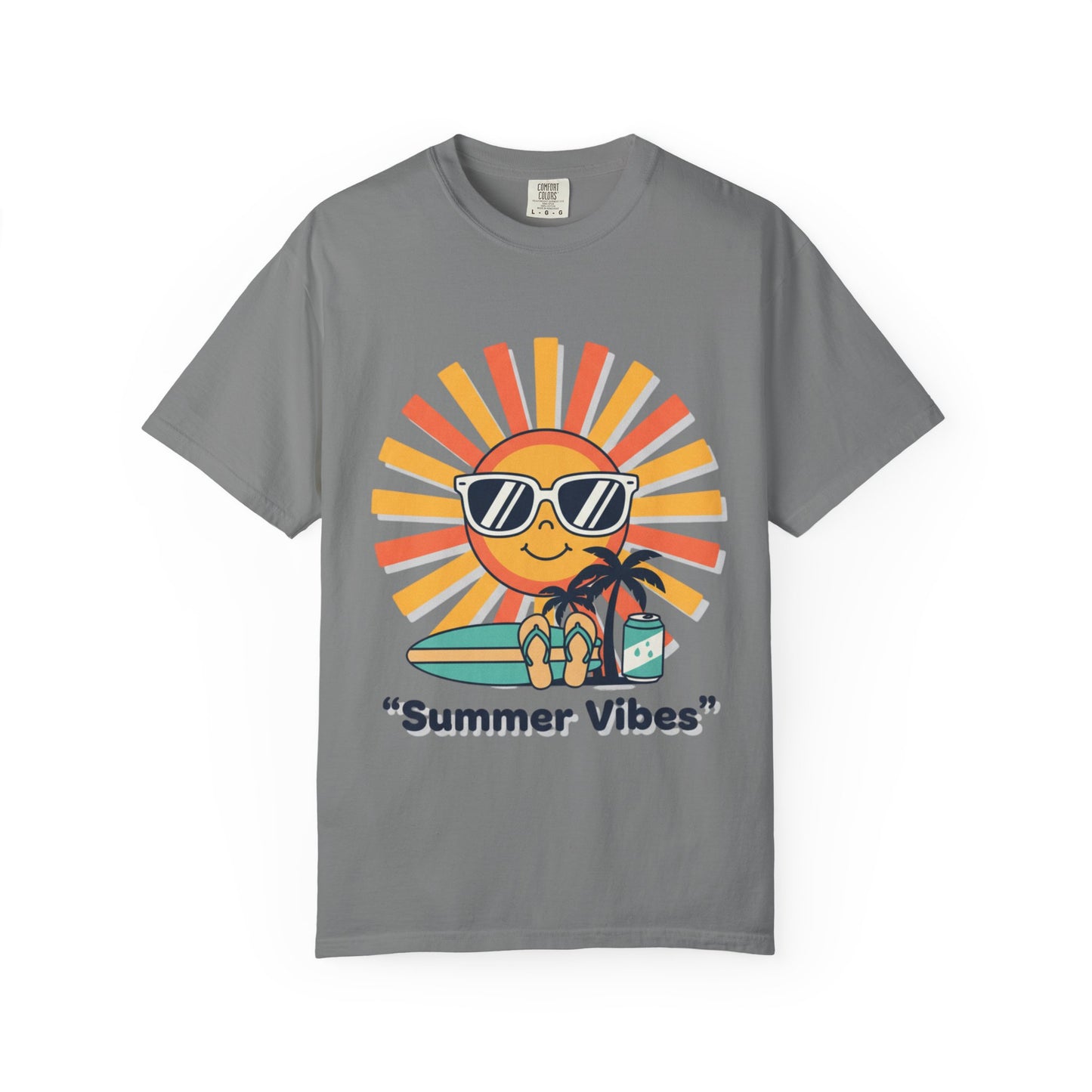 Summer Vibes T-Shirt — Retro Sun with Sunglasses Beach Graphic