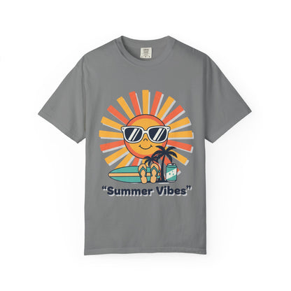 Summer Vibes T-Shirt — Retro Sun with Sunglasses Beach Graphic